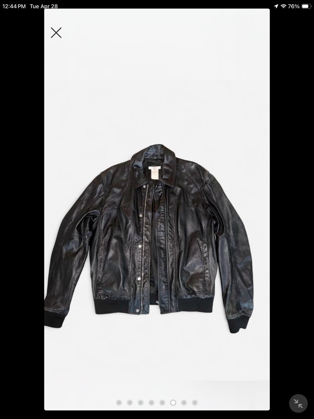 Men's Black Leather Bomber Jacket - Unbranded Classic